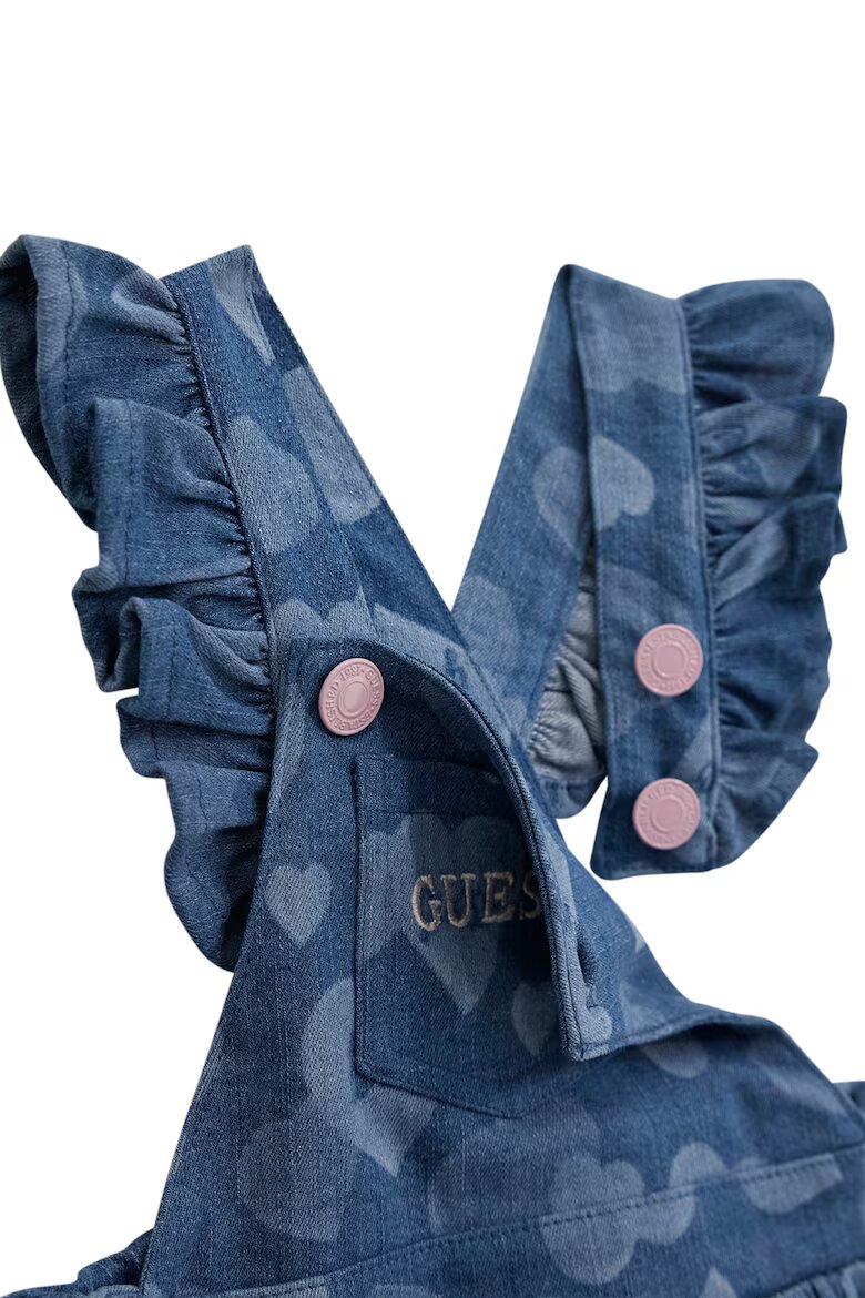GUESS KIDS Рокля тип сукман от деним и боди - 2 части Тъмносин/Мръснобял