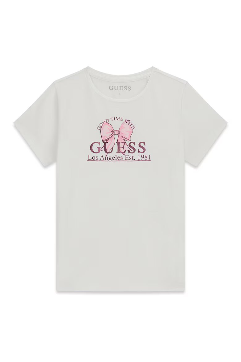 GUESS KIDS Стандартна тениска с лого Мръснобял