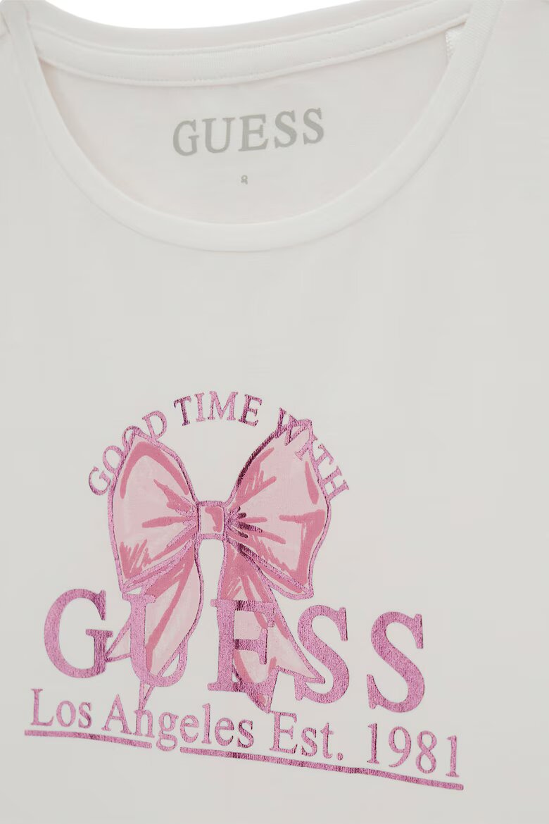 GUESS KIDS Стандартна тениска с лого Мръснобял