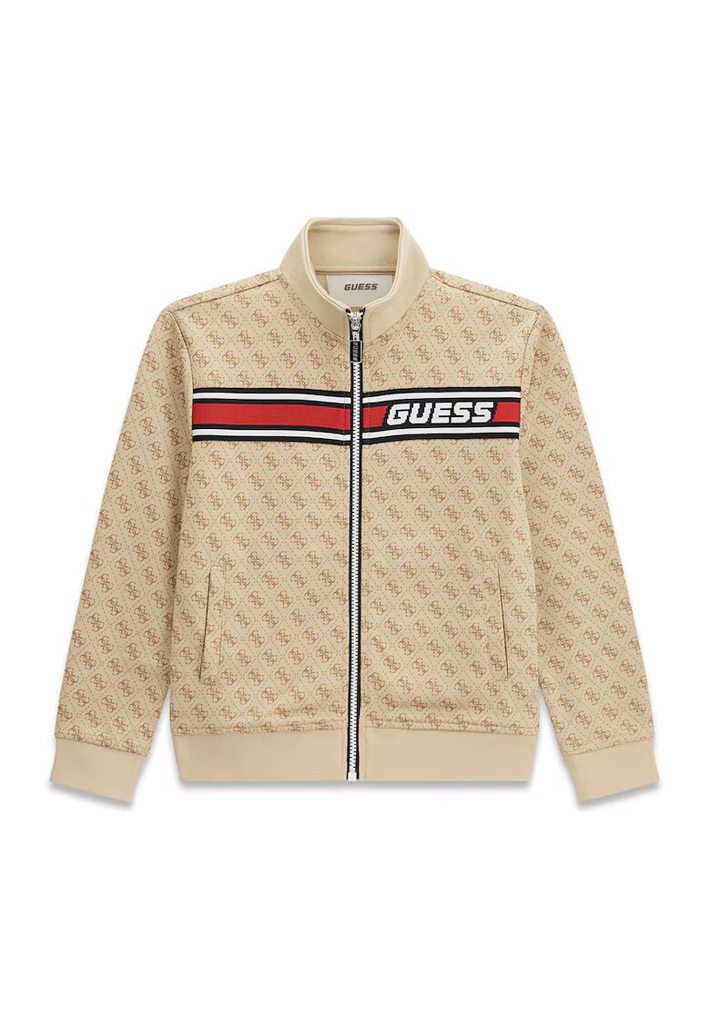 GUESS KIDS Суитшърт с цип и шарка с монограми