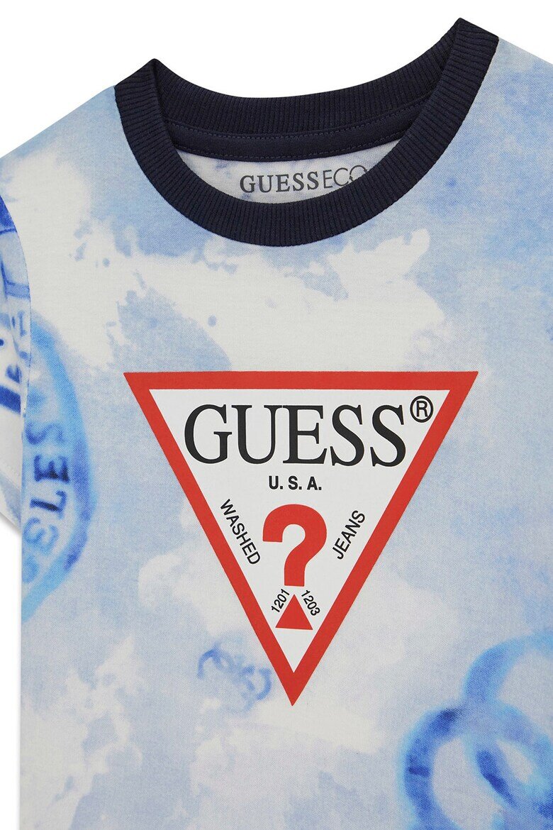 GUESS KIDS Тениска и бермуди Черен/Бледо синьо