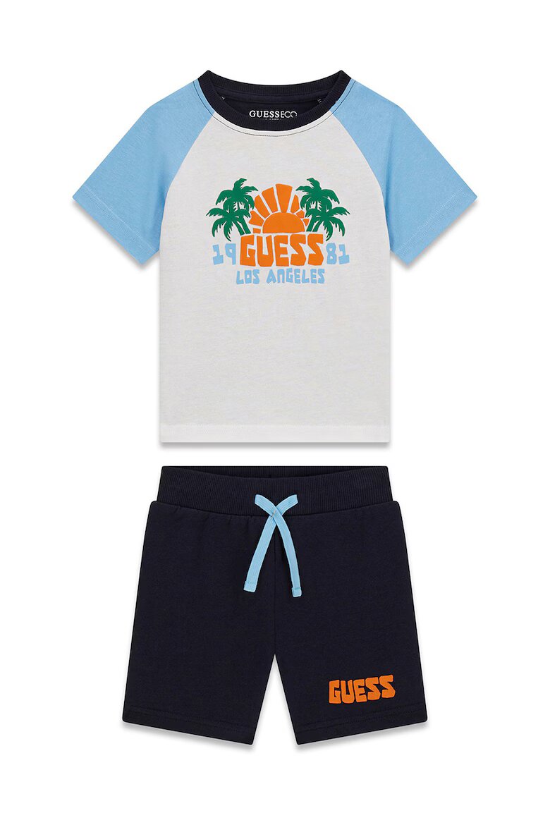 GUESS KIDS Тениска и бермуди Мръснобял/Син