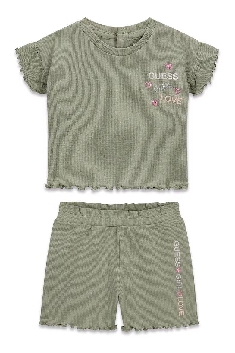 GUESS KIDS Тениска и къс панталон Бледозелен