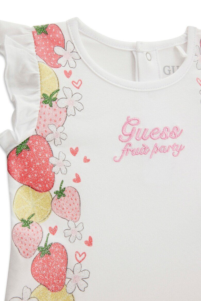 GUESS KIDS Тениска и къс панталон Бял/Розово