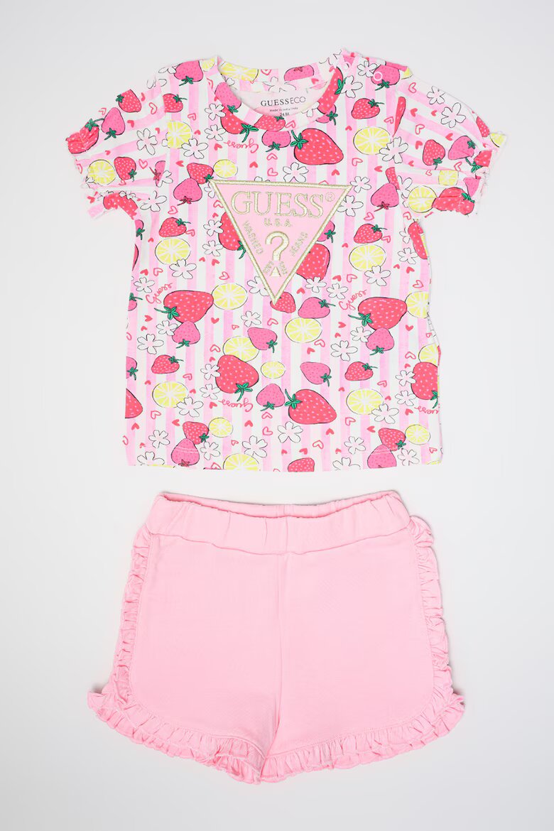 GUESS KIDS Tениска и къс панталон Пастелнорозов