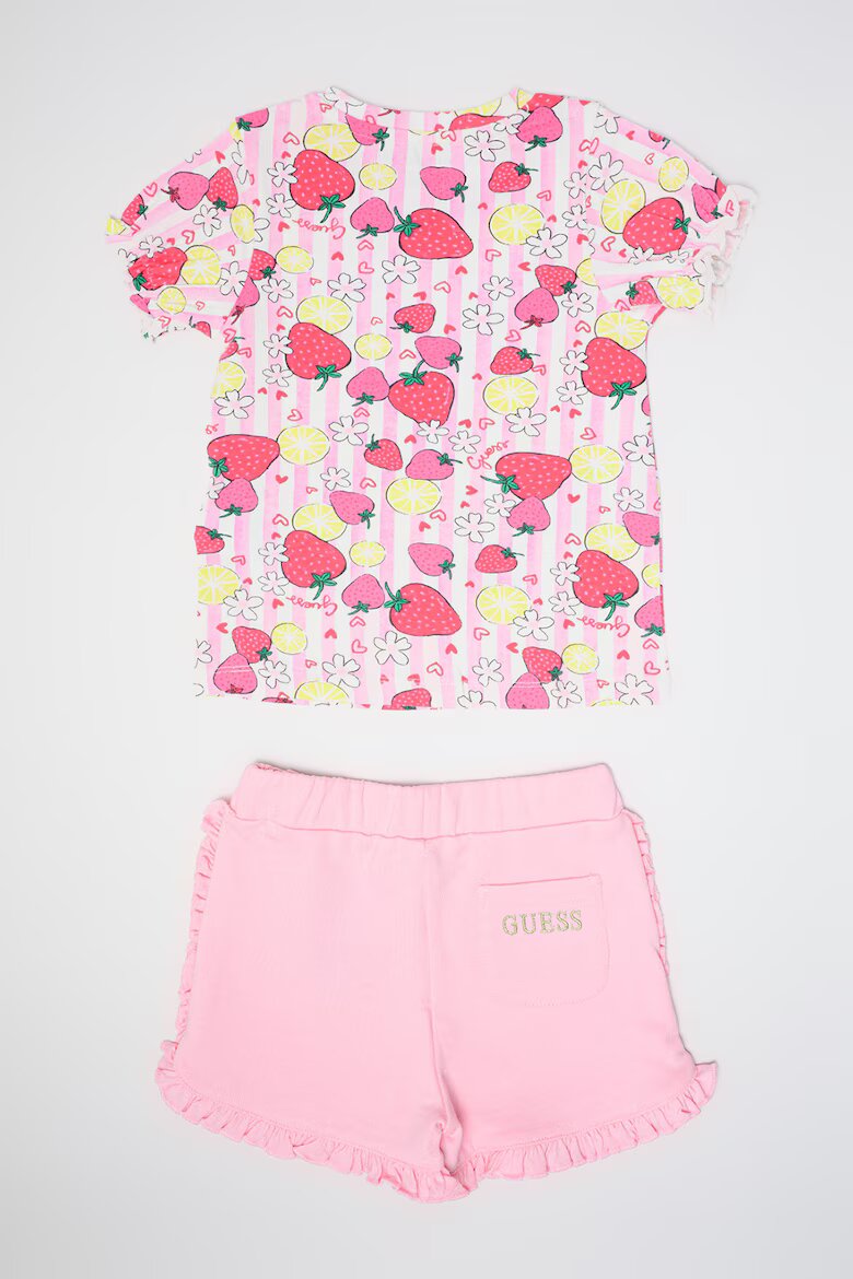 GUESS KIDS Tениска и къс панталон Пастелнорозов
