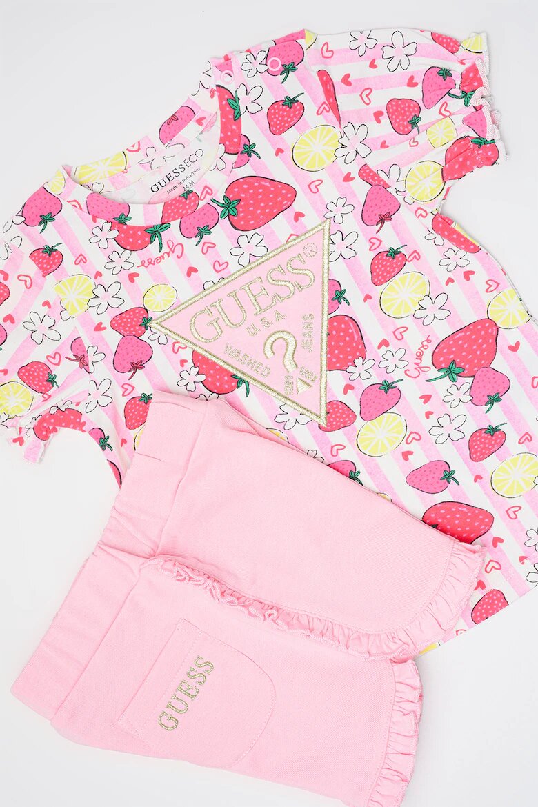 GUESS KIDS Tениска и къс панталон Пастелнорозов