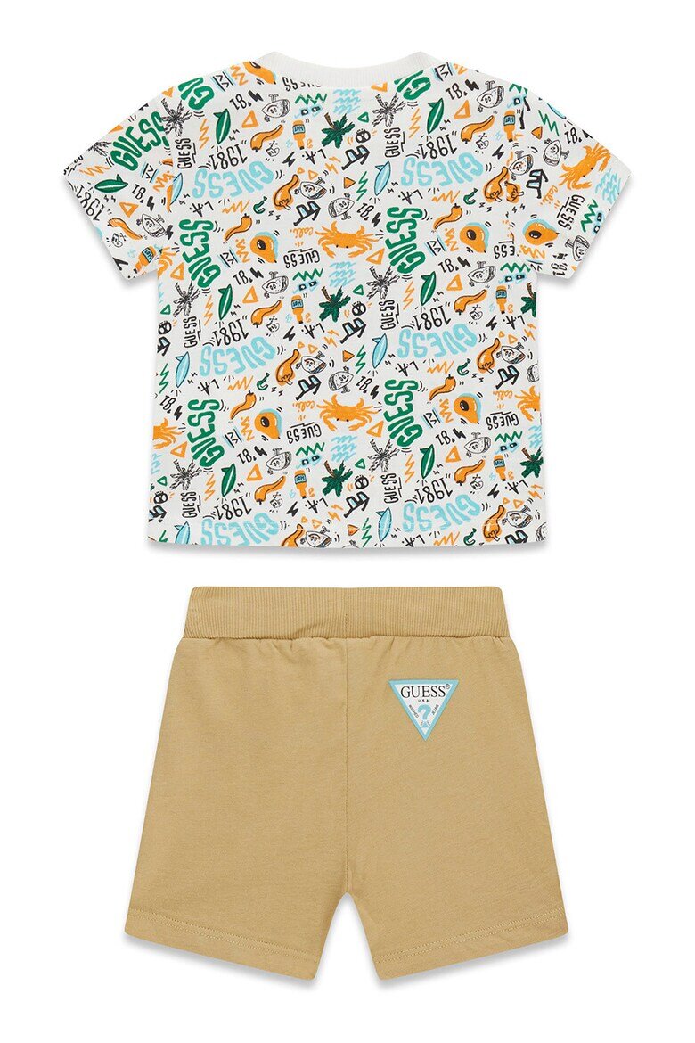 GUESS KIDS Тениска и къс панталон с лого Многоцветен
