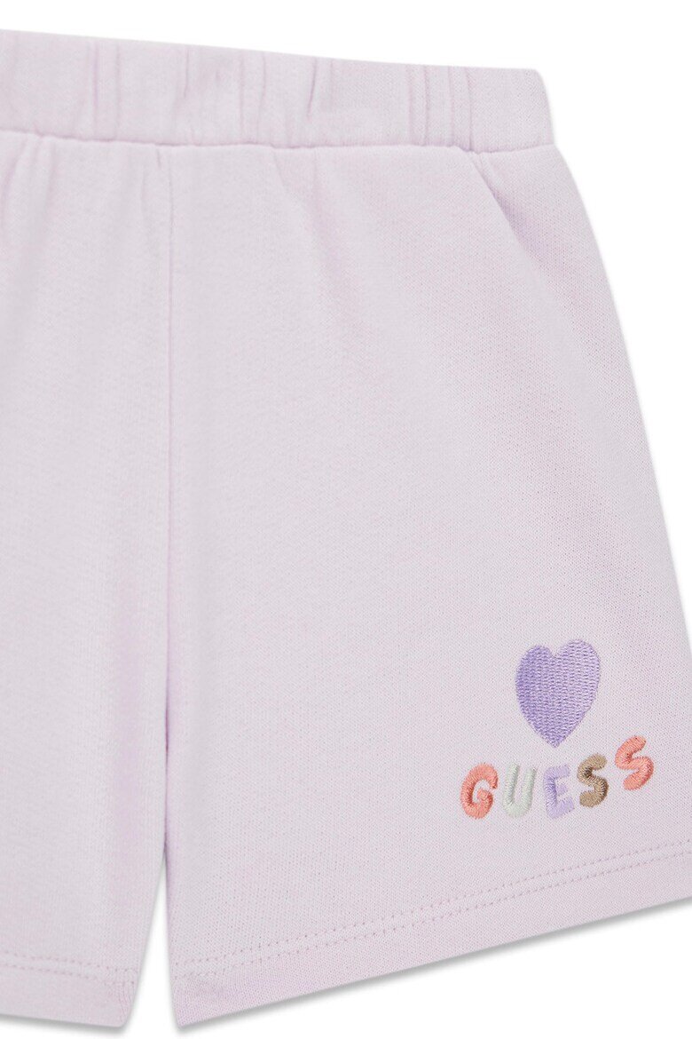 GUESS KIDS Тениска и къс панталон Слонова кост/Виолетов