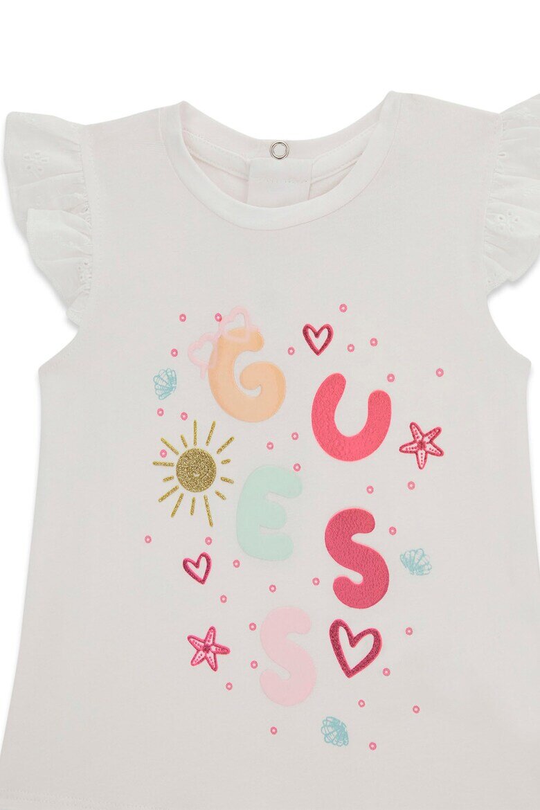 GUESS KIDS Тениска и клин Бял/Фуксия