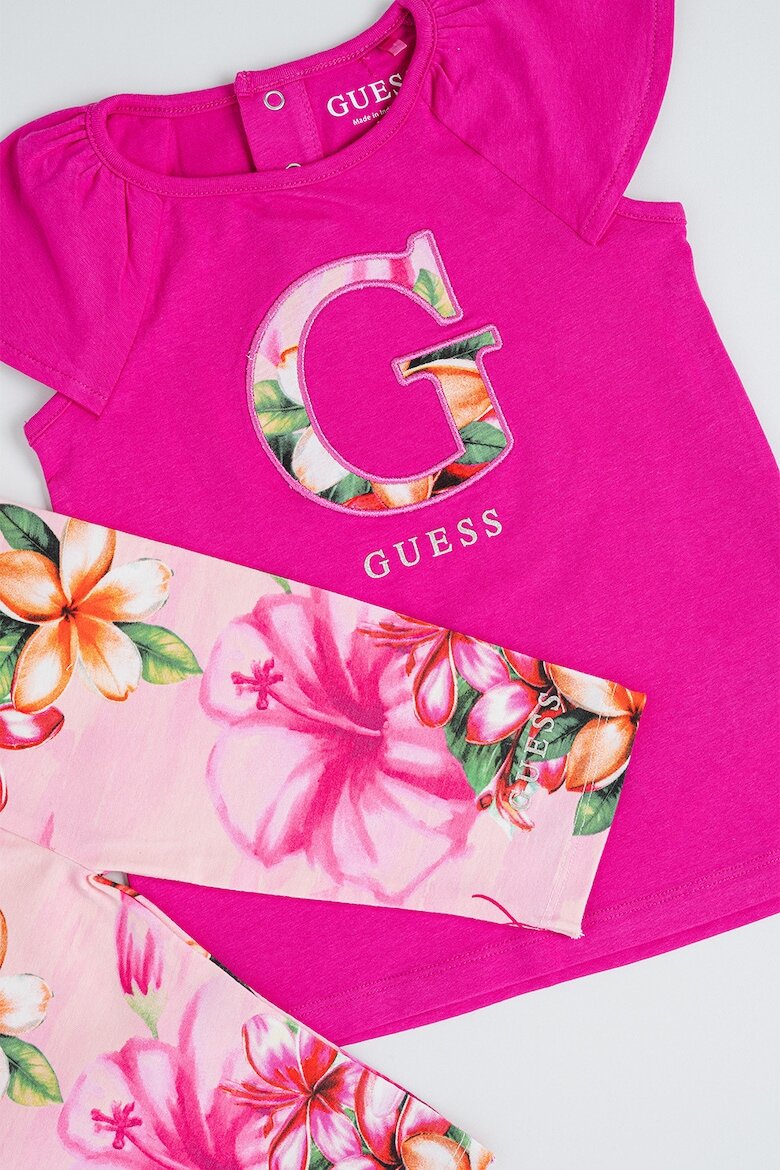 GUESS KIDS Тениска и панталон Зелен/Оранжев/Розово