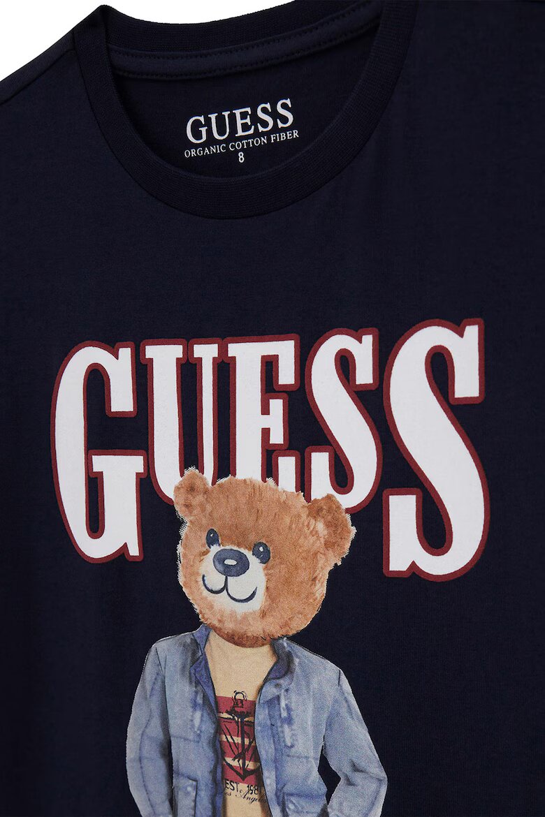 GUESS KIDS Тениска от памук с графика Ултрамарин синьо