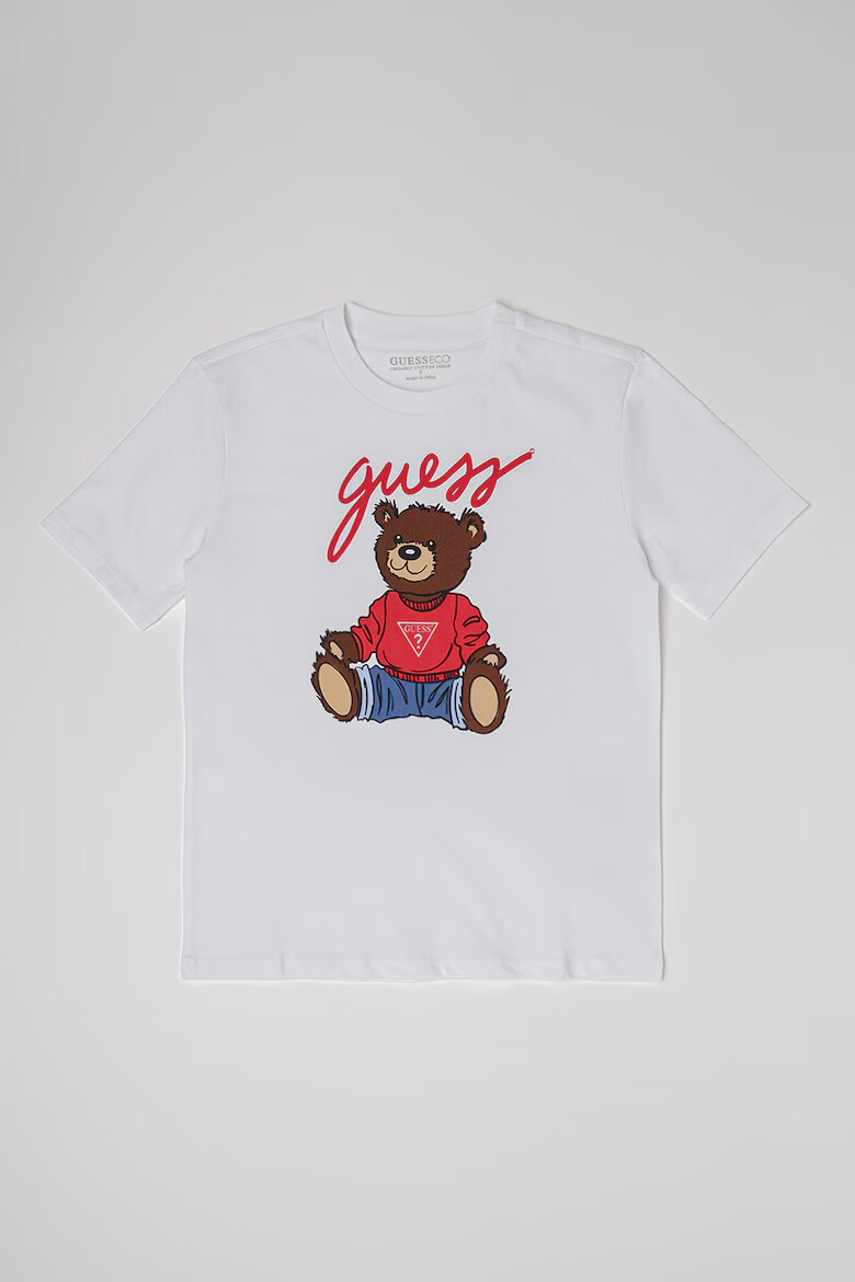 GUESS KIDS Тениска с графика Бял/Тъмночервен