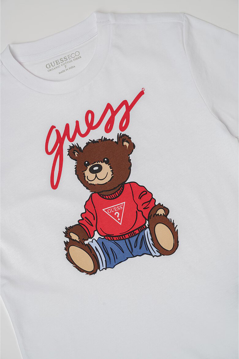 GUESS KIDS Тениска с графика Бял/Тъмночервен