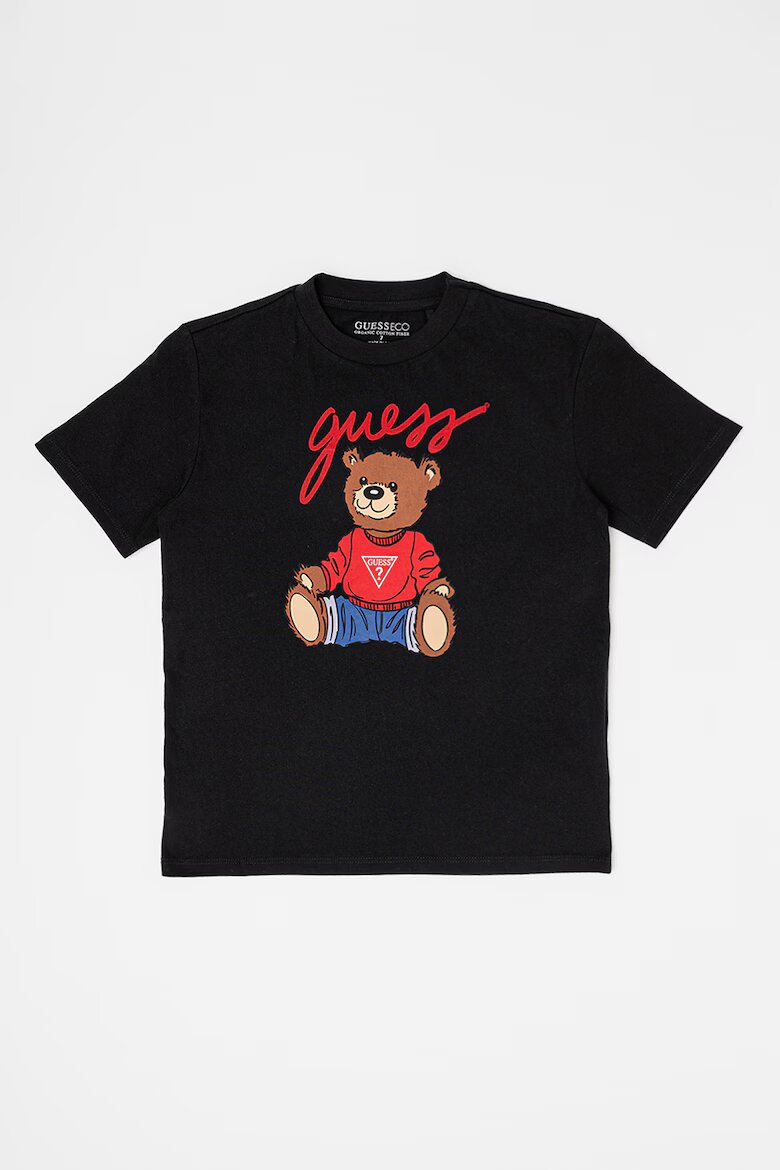 GUESS KIDS Тениска с графика Черен/Тъмночервен
