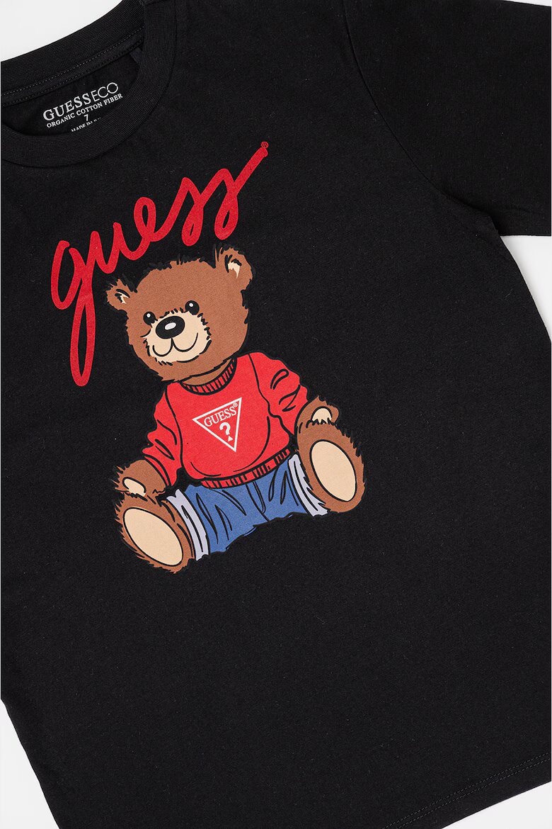 GUESS KIDS Тениска с графика Черен/Тъмночервен