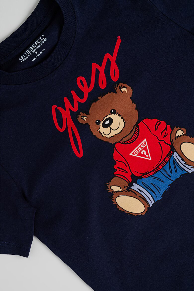 GUESS KIDS Тениска с графика Червен/Кафяв/Тъмносин