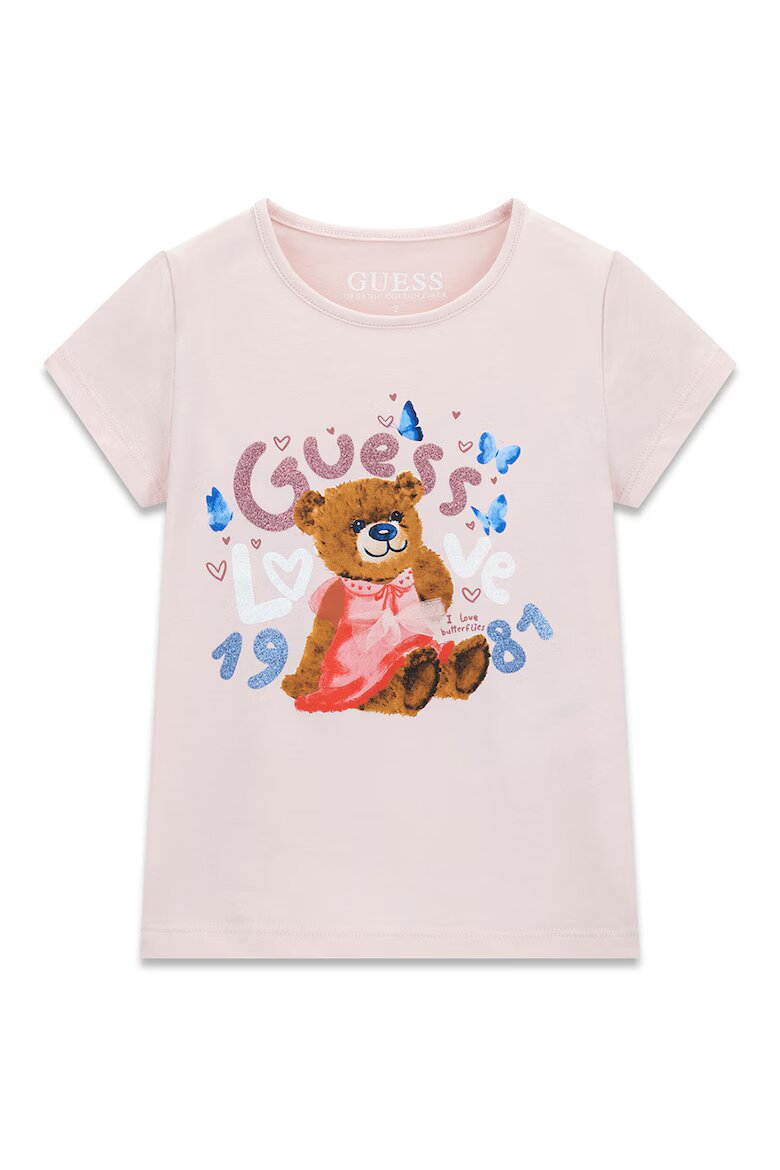 GUESS KIDS Тениска с лого Бледо розово