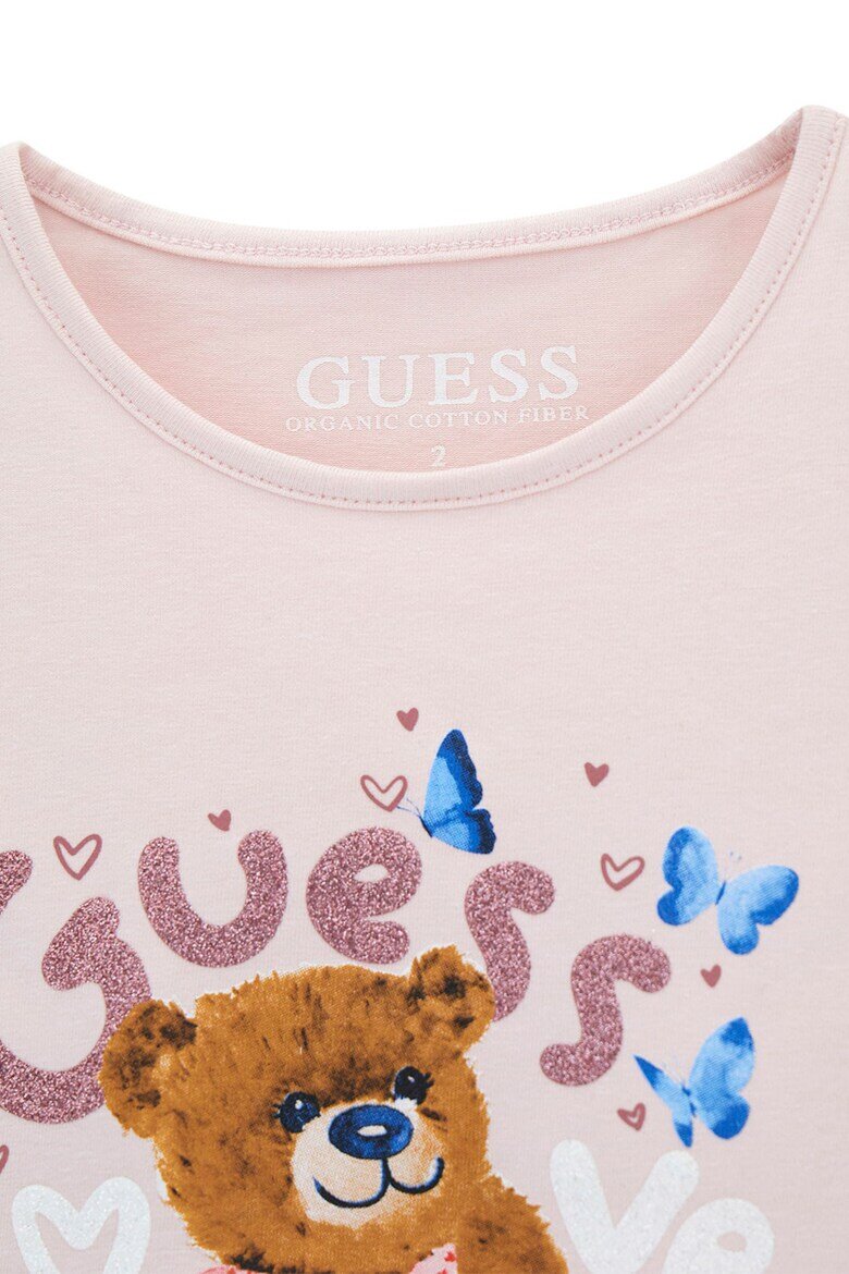 GUESS KIDS Тениска с лого Бледо розово