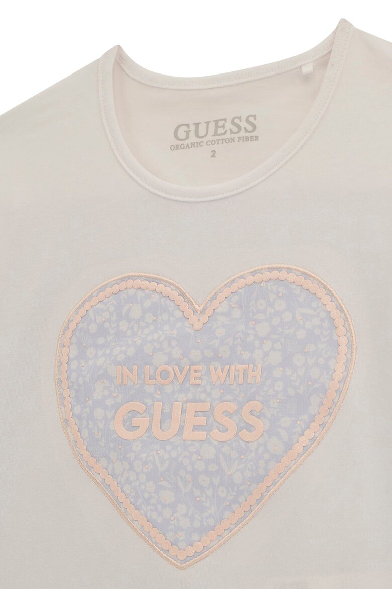 GUESS KIDS Тениска с лого и клин Сиво-бежов