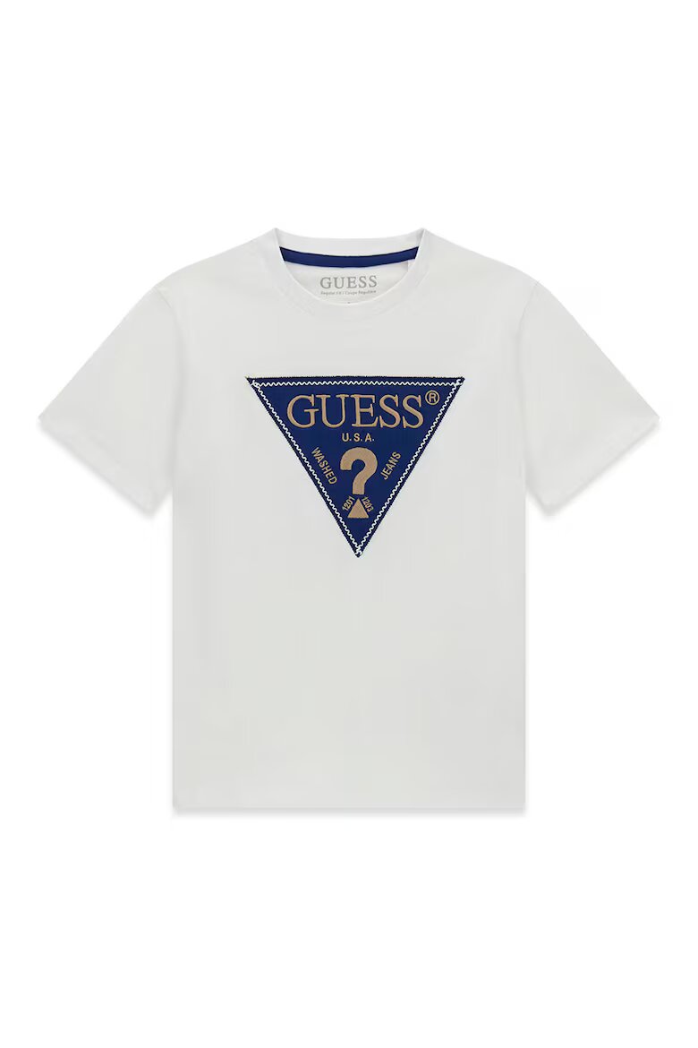 GUESS KIDS Тениска с лого Мръснобял/Син