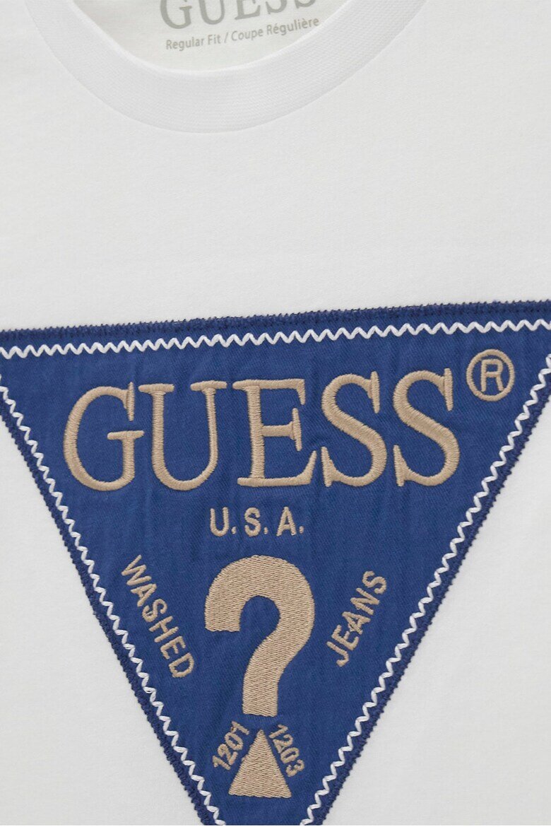 GUESS KIDS Тениска с лого Мръснобял/Син