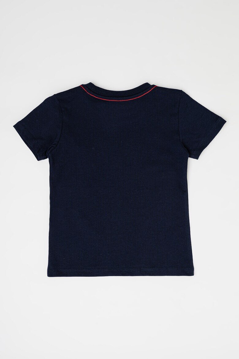 GUESS KIDS Тениска с овално деколте и лого Тъмносин