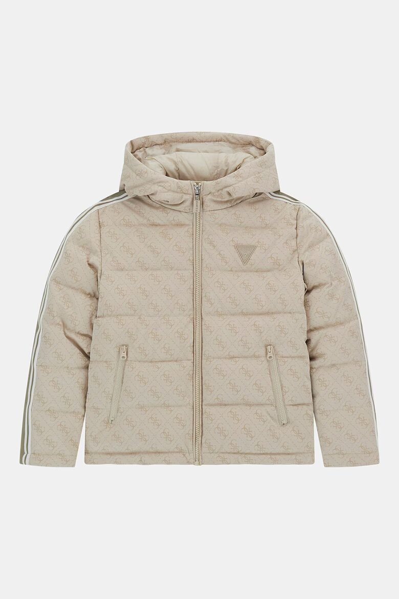GUESS KIDS Яке с качулка и монограм Светло бежово