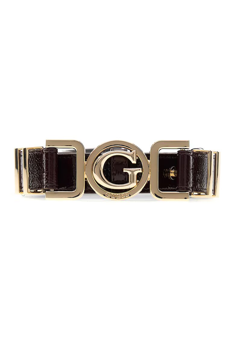 GUESS Колан Cirene от еко кожа с лого на токата - Тъмновиолетов