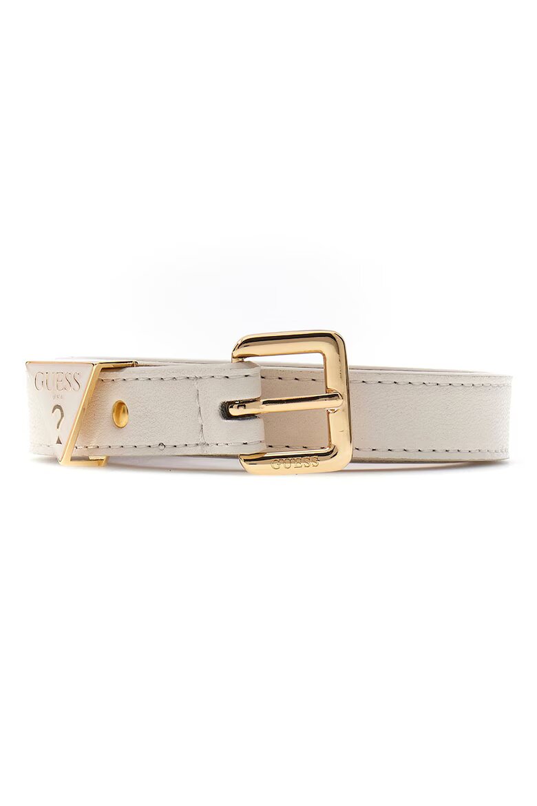 GUESS Колан Giully от еко кожа Мръснобял