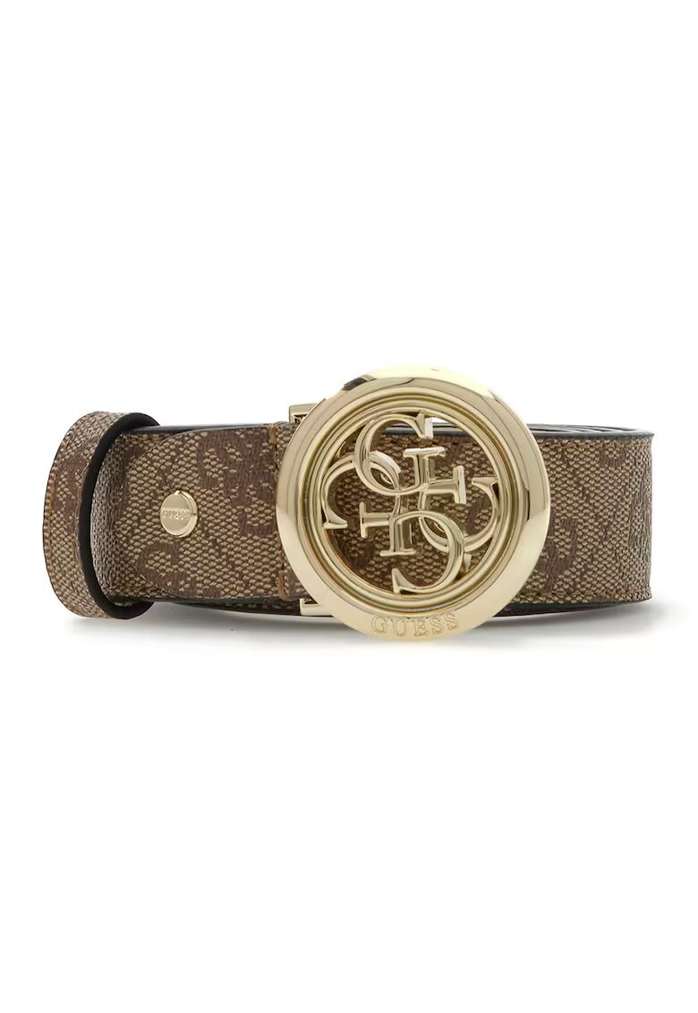 GUESS Колан Janie от еко кожа с монограм - Светлокафяв