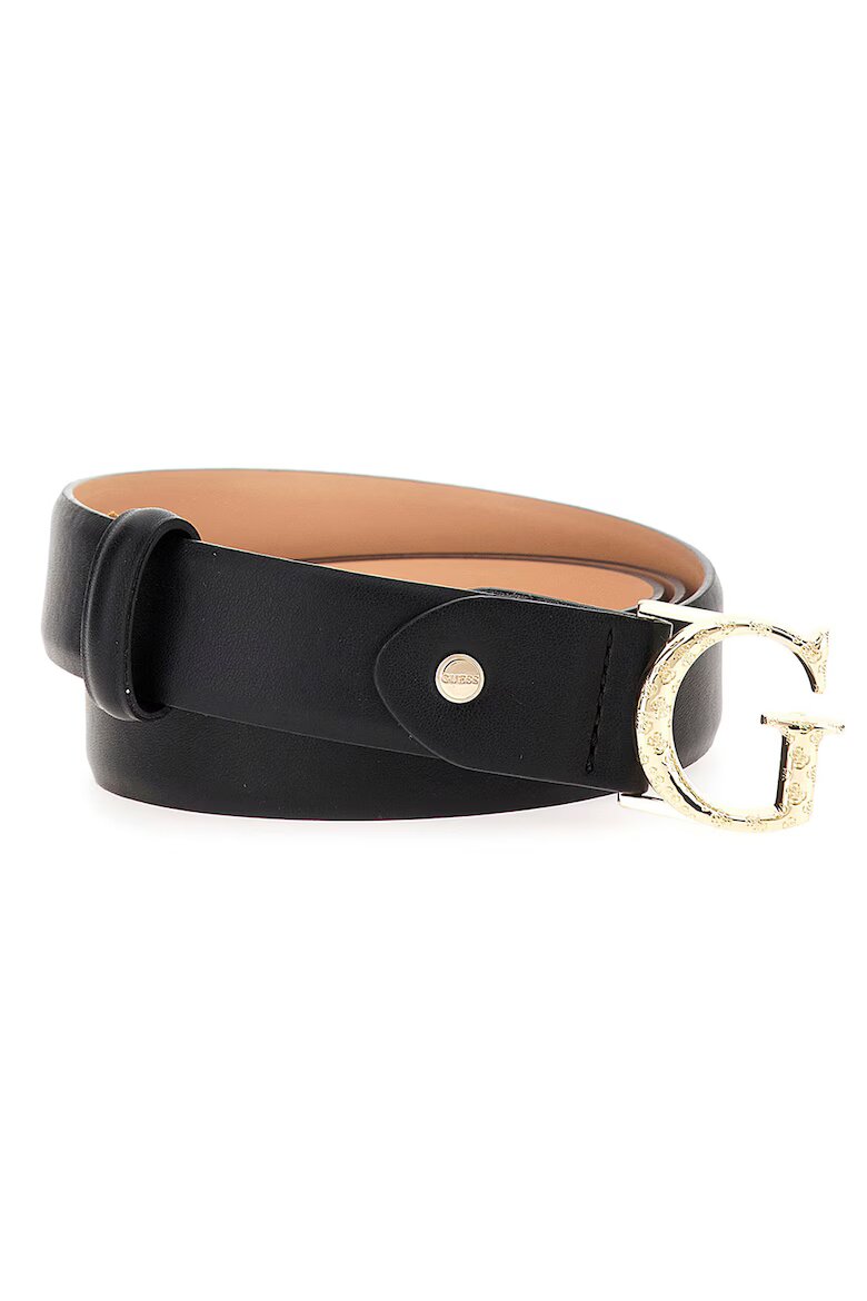 GUESS Колан от еко кожа с тока с игла Черен