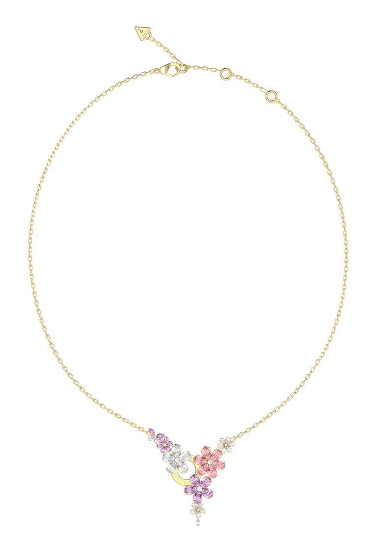 GUESS Колие от неръждаема стомана с флорална висулка