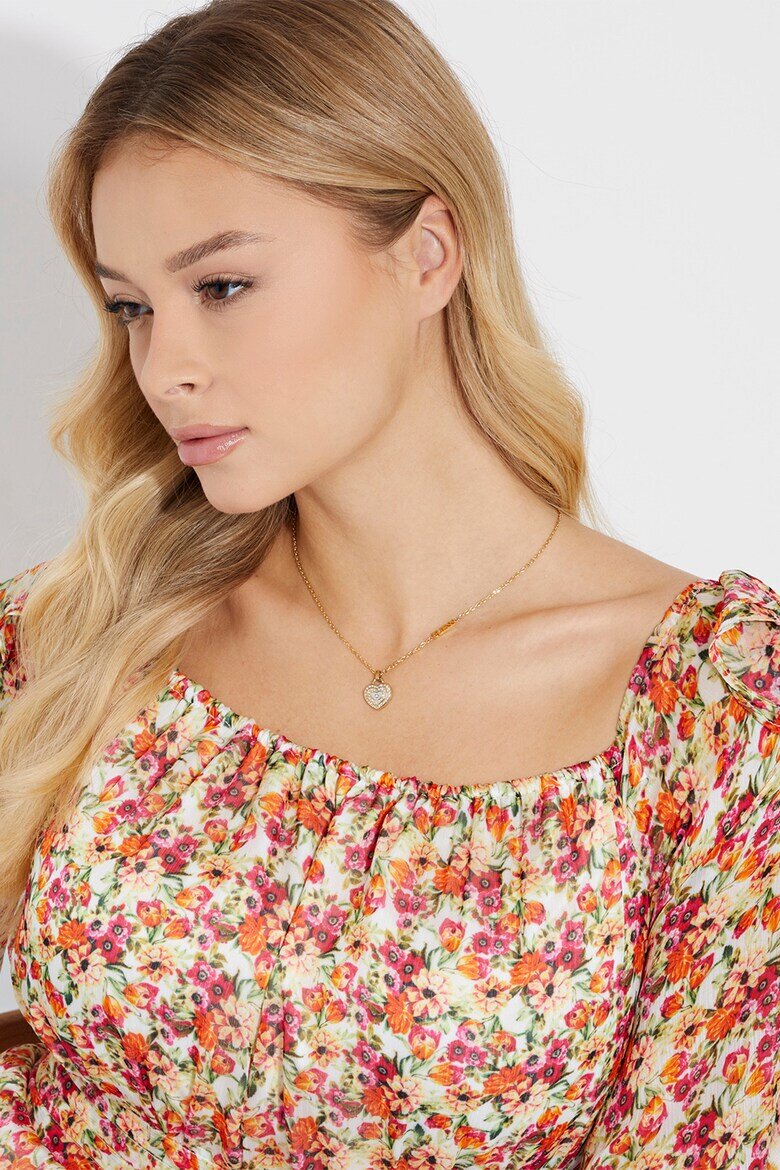 GUESS Колие с висулка във формата на сърце Златист