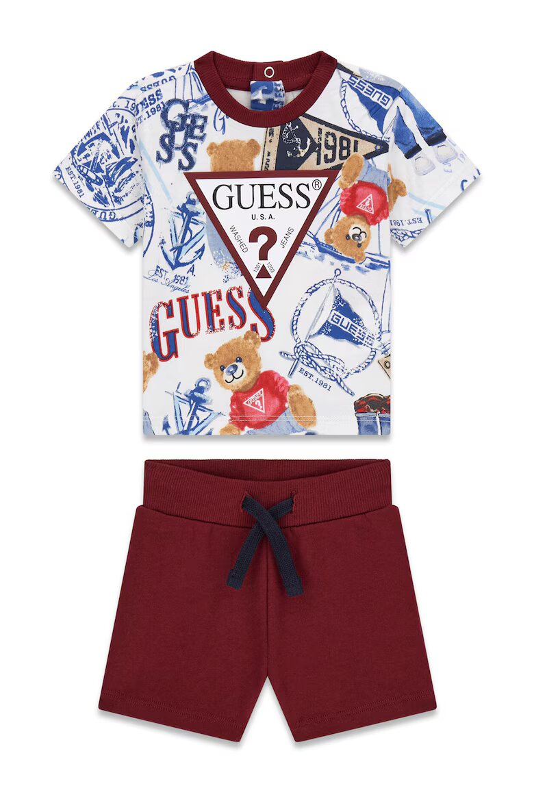 GUESS Комплект тениска+къси панталони за момчета памук Bordeaux