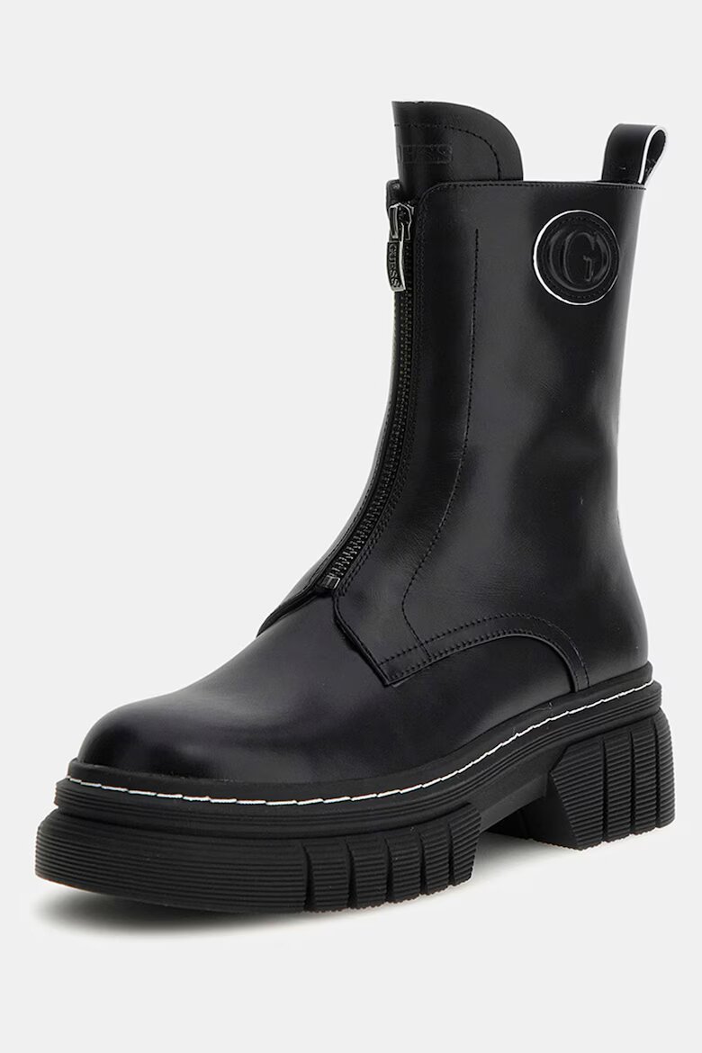 GUESS Кожени боти Annia с цип Черен