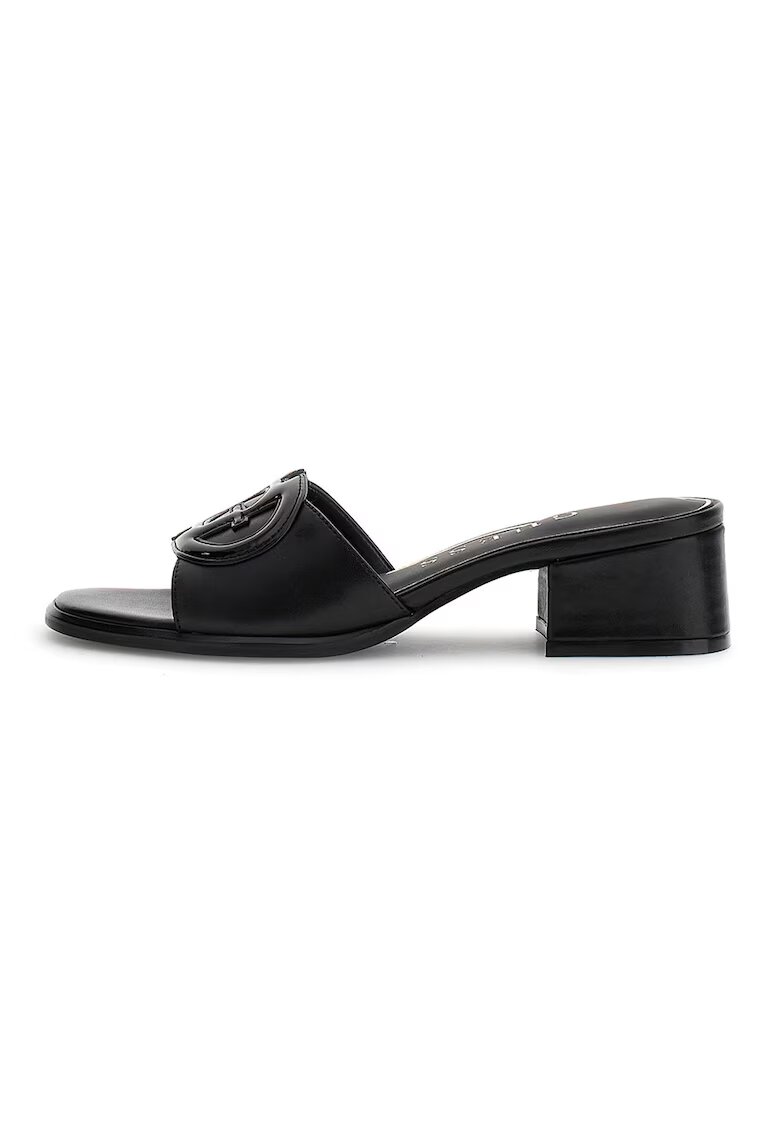 GUESS Кожени чехли с висок ток и еко кожа - Черен