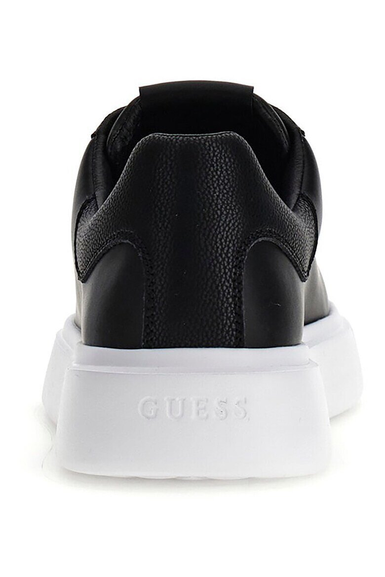 GUESS Кожени спортни обувки с равна платформа и еко кожа Черен