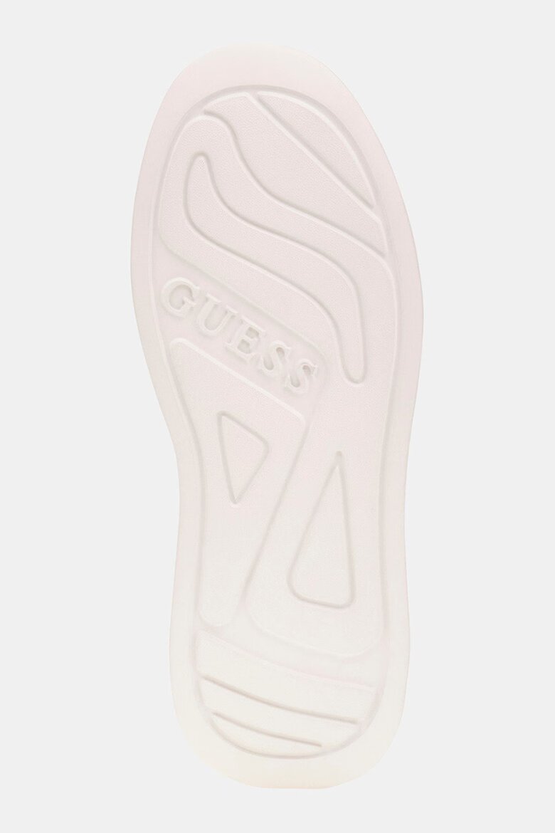 GUESS Кожени спортни обувки с равна платформа и лого Бял