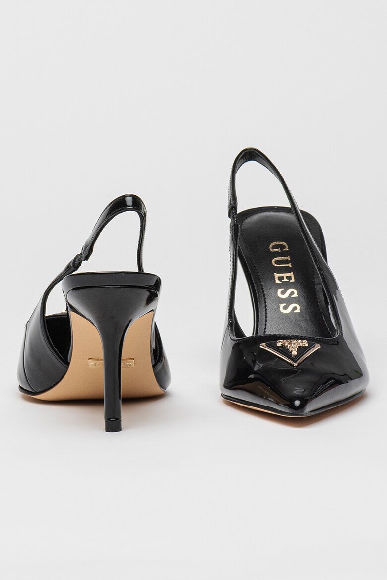 GUESS Лачени обувки с ток стилето и отворена пета Черен