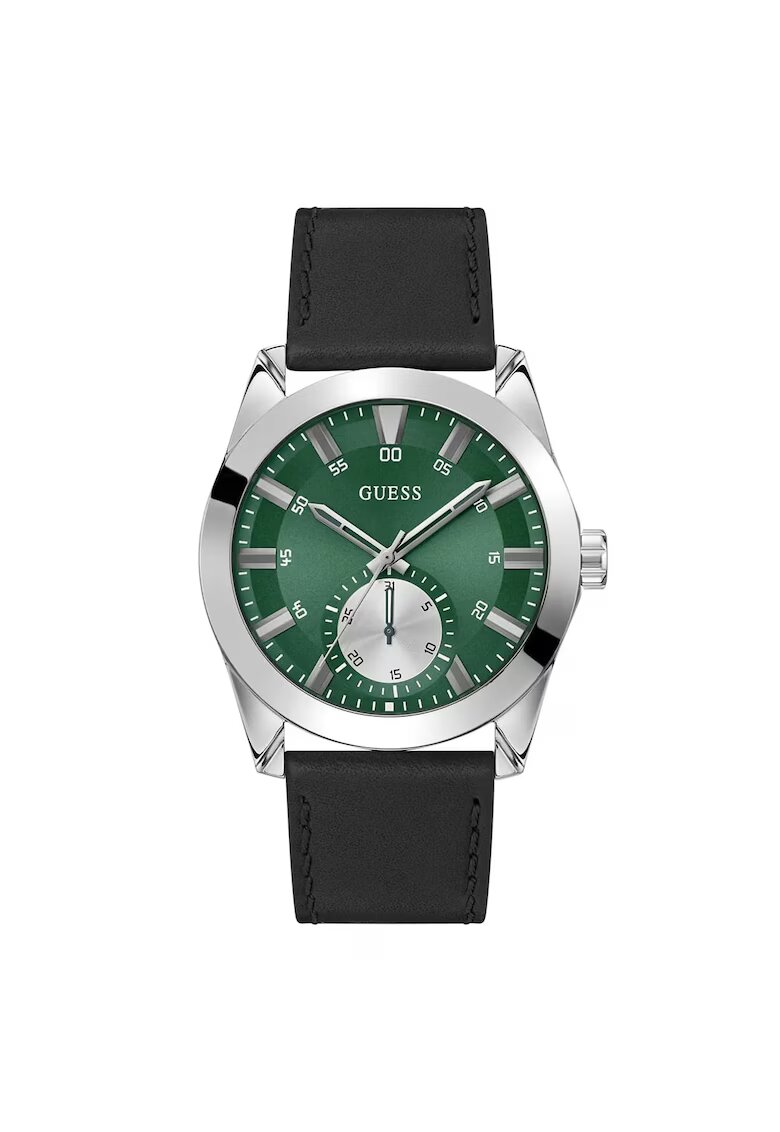 GUESS Мъжки часовник GW0793G1 - 44 мм - каишка от екологична кожа - метализиран - черен