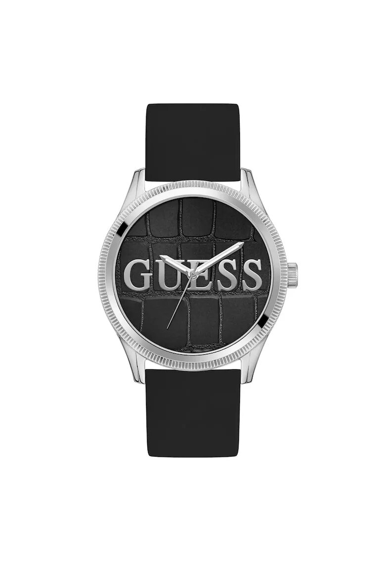 GUESS Мъжки часовник GW0888G1 - 44мм корпус - метална сива силиконова каишка - кварцов механизъм - водоустойчивост 3 ATM