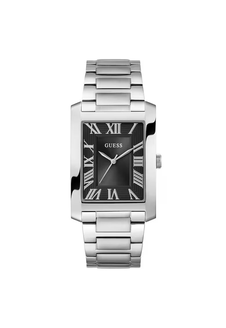 GUESS Мъжки часовник GW0896G1 - кварцов - 34 мм - черен - сребриста стоманена каишка