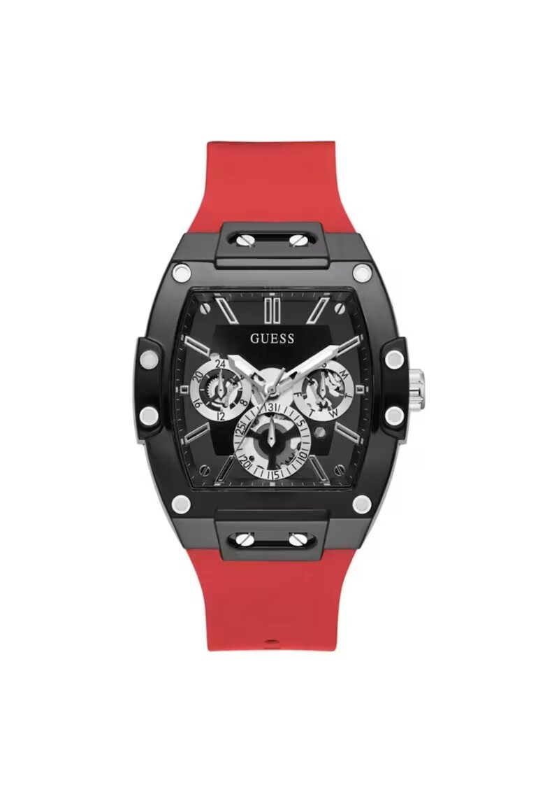 GUESS Мъжки часовник модел GW0203G4 - корпус от стомана - 45x41мм - силиконова каишка - водоустойчив на 5 ATM - Черен