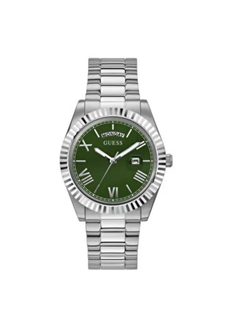 GUESS Мъжки часовник модел GW0265G10 - 41-46 мм - стоманена каишка - 5 ATM - сребрист/зелен