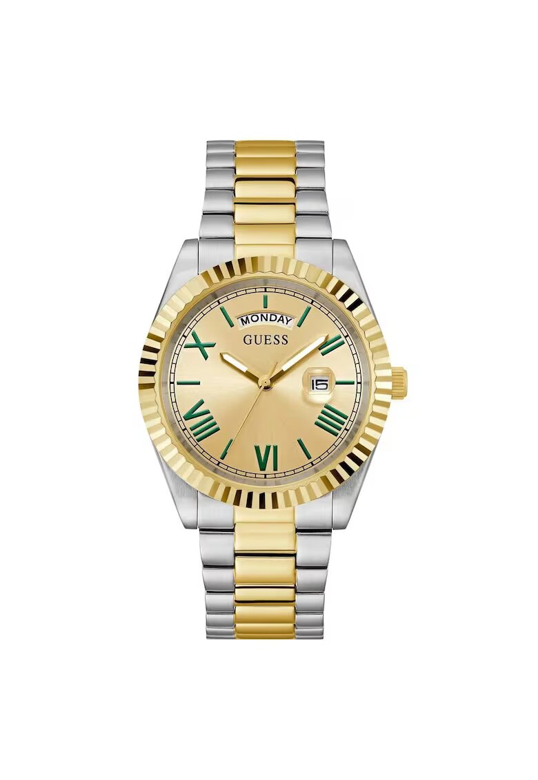 GUESS Мъжки часовник модел GW0265G14 - кварцов механизъм - златист корпус - сребърна каишка - 42мм - 5ATM