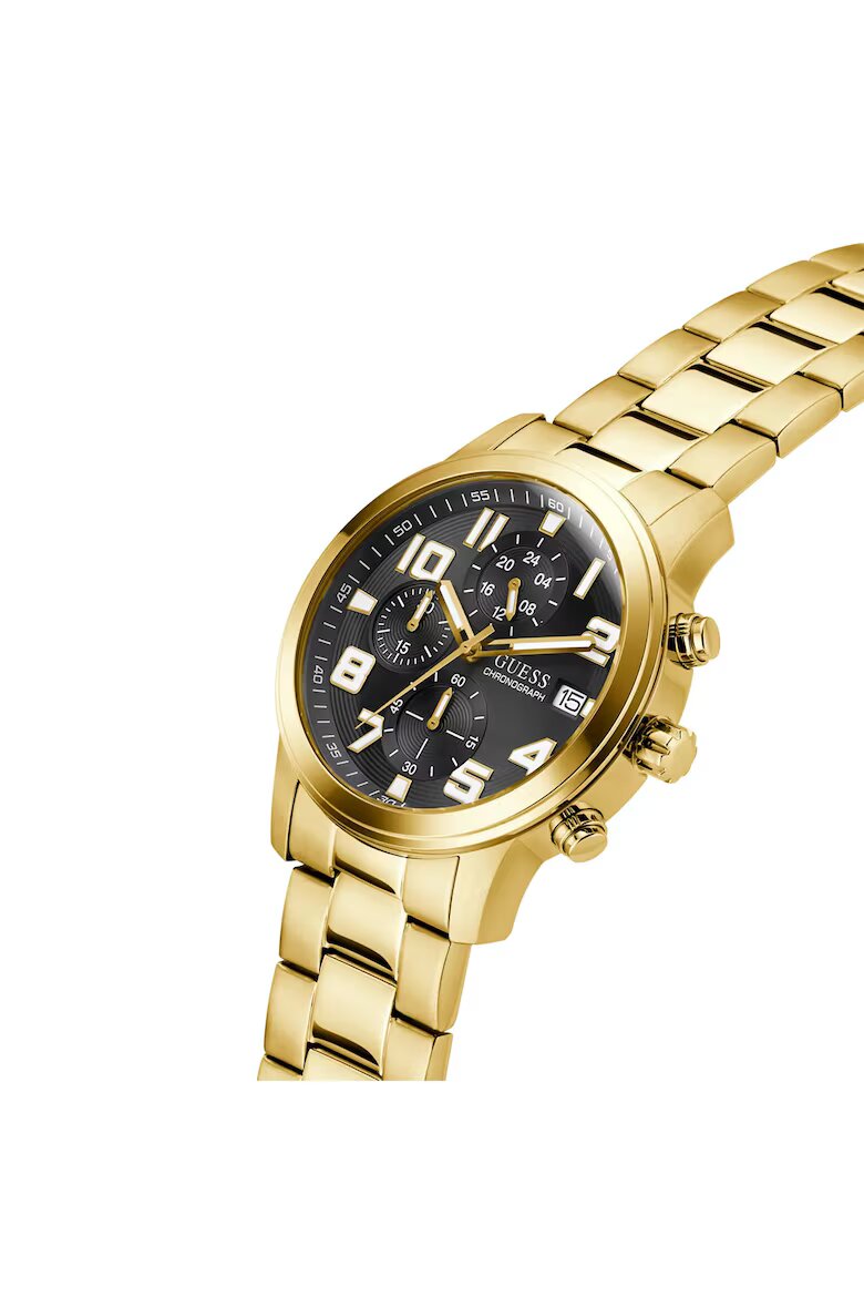 GUESS Мъжки часовник модел GW0917G2 корпус 44мм стоманена каишка златен цвят кварцов механизъм водоустойчивост 5 ATM