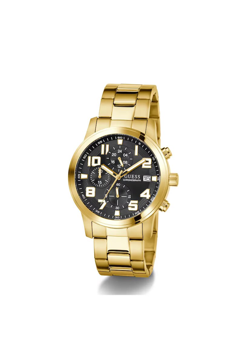 GUESS Мъжки часовник модел GW0917G2 корпус 44мм стоманена каишка златен цвят кварцов механизъм водоустойчивост 5 ATM