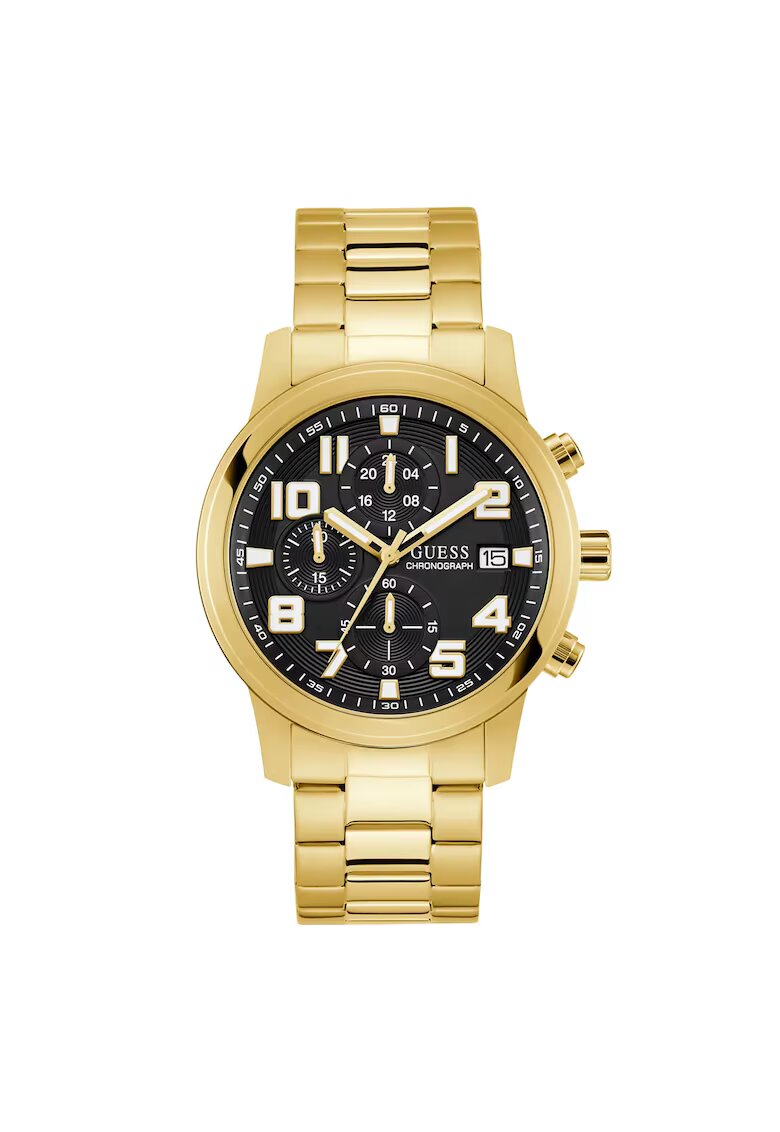 GUESS Мъжки часовник модел GW0917G2 - корпус 44мм - стоманена каишка - златен цвят - кварцов механизъм - водоустойчивост 5 ATM