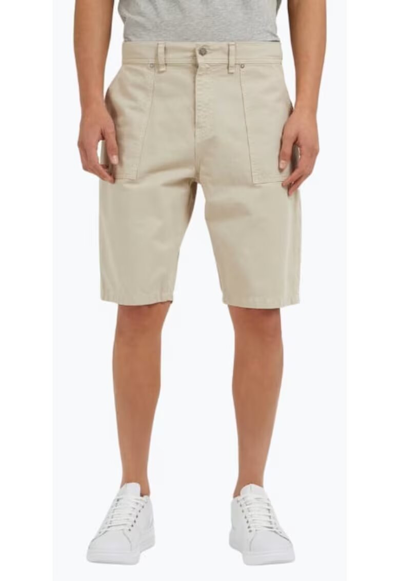 GUESS Мъжки памучни дънкови къси панталони със средна талия и Regular fit